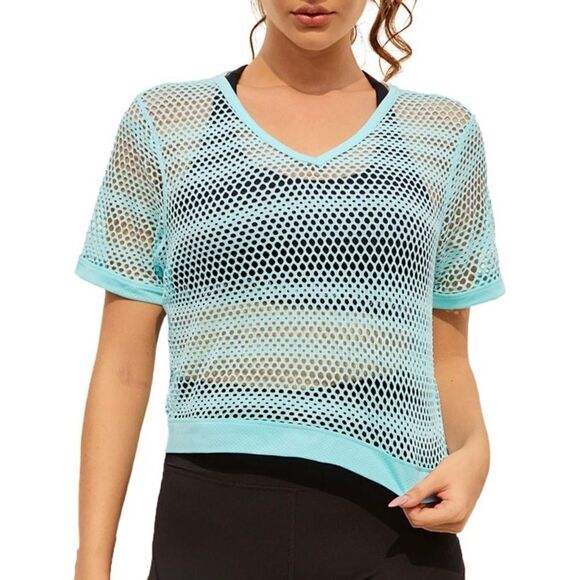 ⭐️nwt As Rose Rich Mesh Crop Top⭐️ - Picture 1 of 8